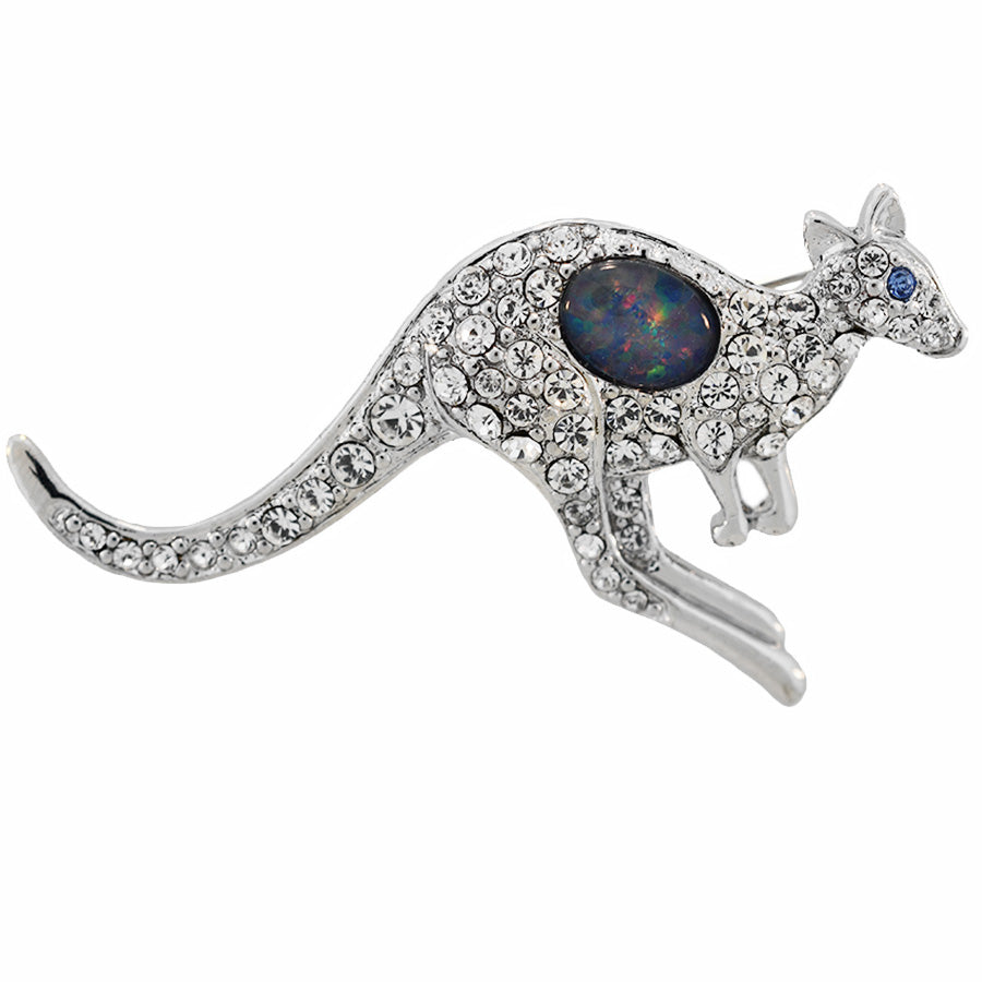 Kangaroo Brooch/Pin 18k White GP HB0358TR(8x6)