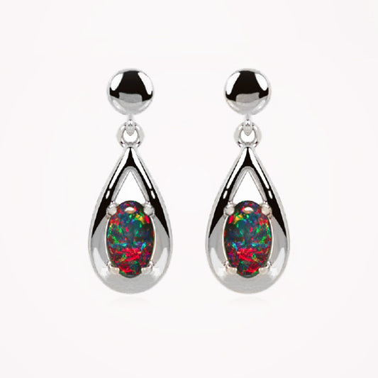 Sterling Silver Triplet Opal Earrings OE0008TR