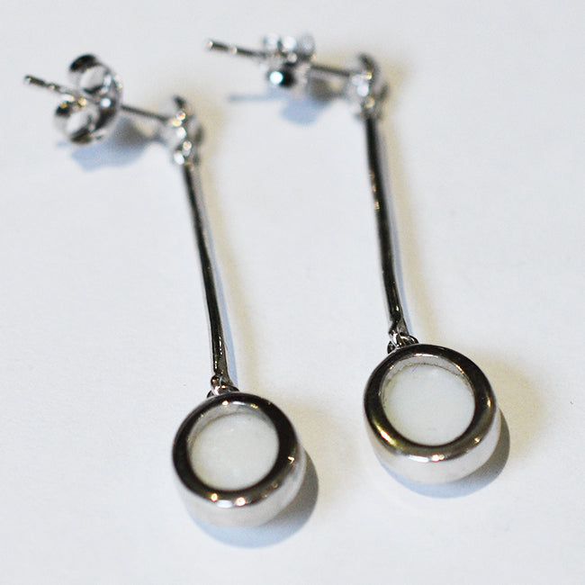 Sterling Silver Solid Light Opal Earrings OE0029SR