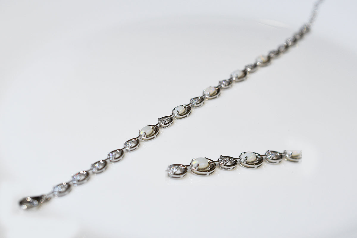 Sterling Silver Solid Light Opal Bracelet OL0002SR