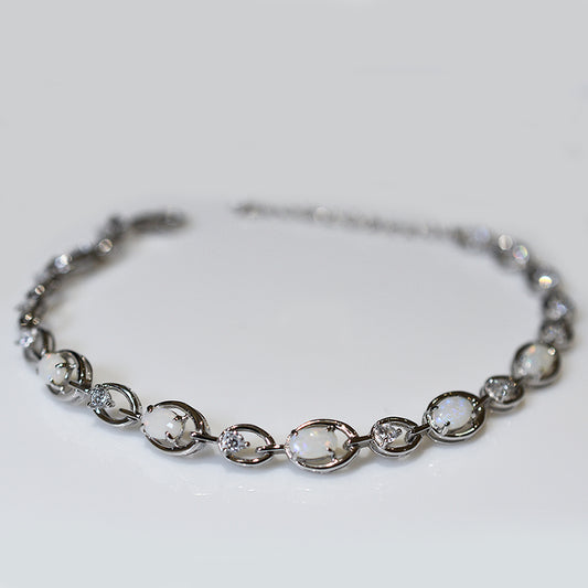 Sterling Silver Solid Light Opal Bracelet OL0002SR