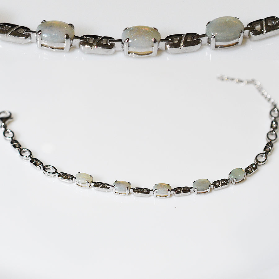 Sterling Silver Solid Light Opal Bracelet OL0003SR (7&times;5)