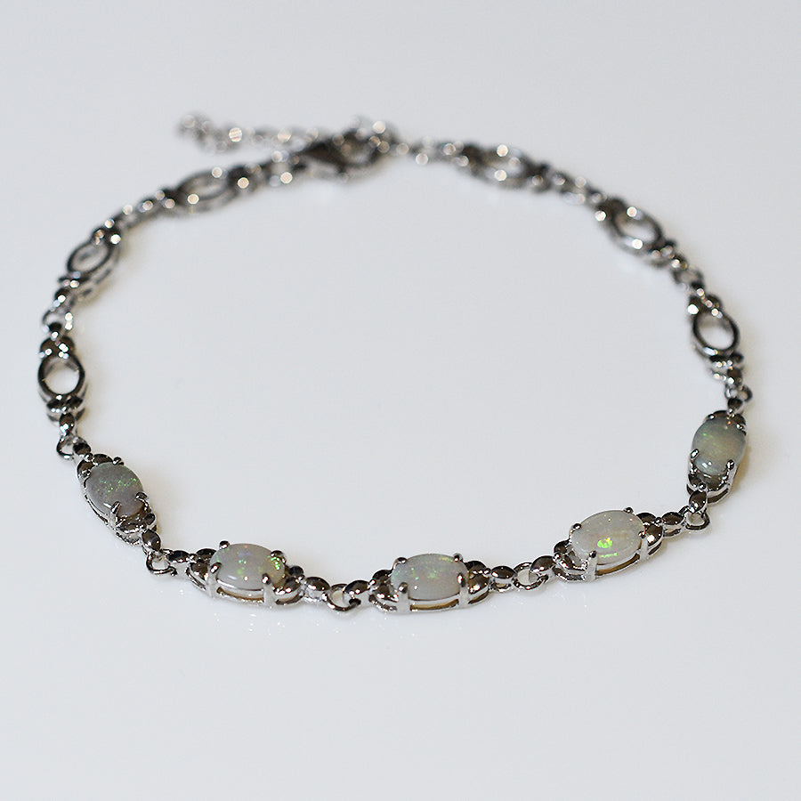 Sterling Silver Solid Light Opal Bracelet OL0004SR (7×5)