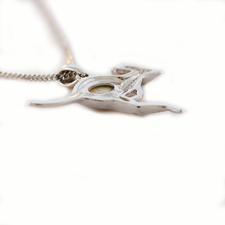 Solid Light Opal Sterling Silver Kangaroo Necklace OP0009SR