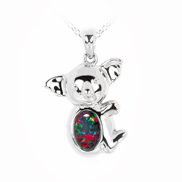 Sterling Silver Triplet Opal Necklace OP0010TR 7x5
