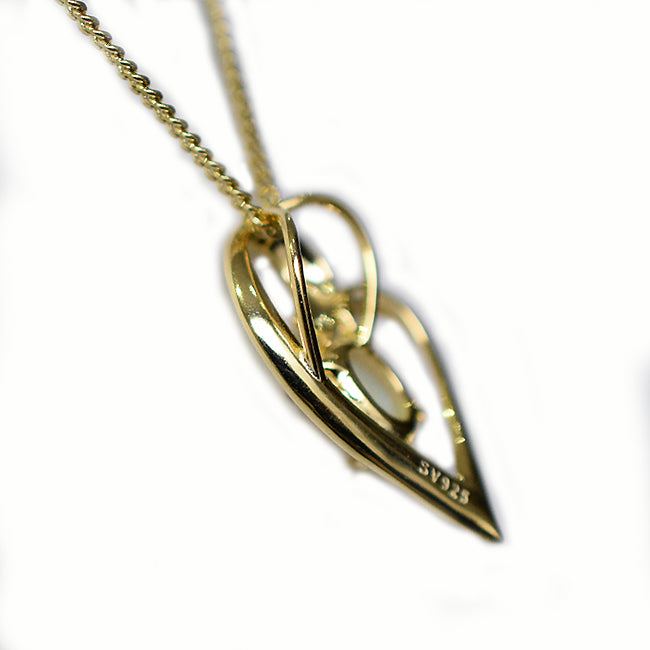 Solid Light Opal Sterling Silver Necklace 18K GP OP0011SG