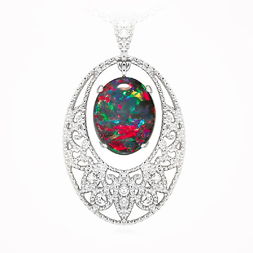 Sterling Silver Triplet Opal Necklace OP0029TR