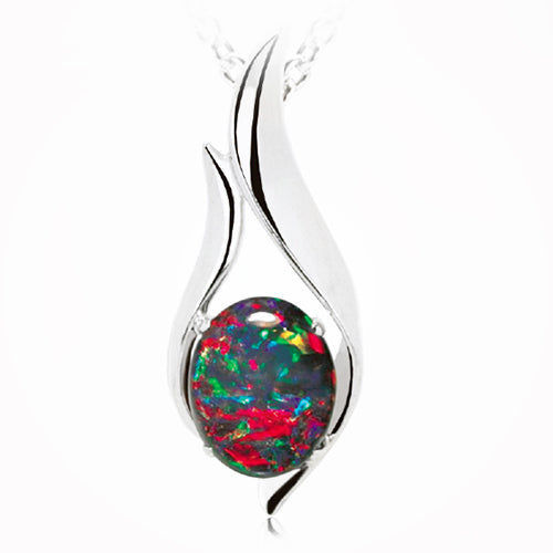 Sterling Silver Triplet Opal Necklace OP0030TR