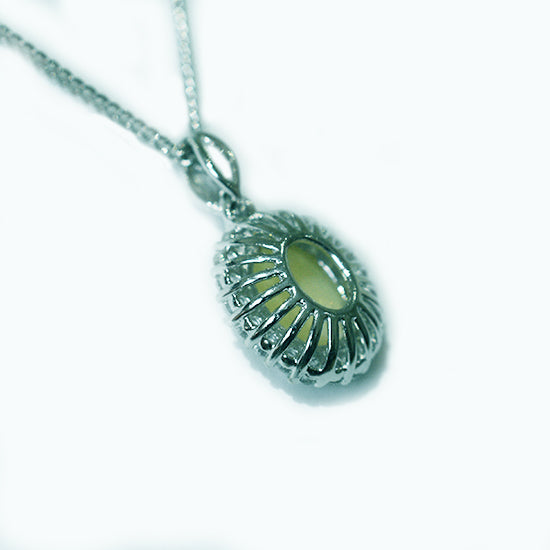 Solid Light Opal Sterling Silver Necklace OP0076SR