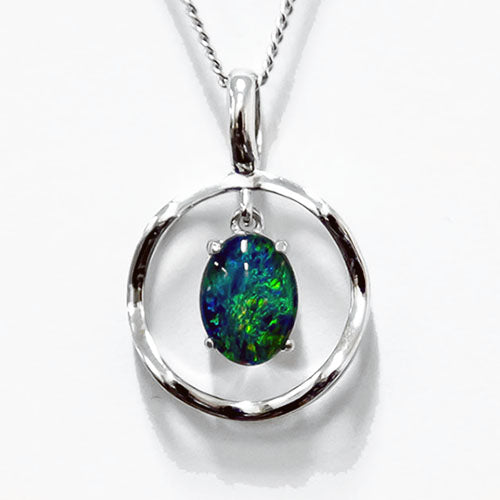 Sterling Silver Triplet Opal Necklace OP0091TR