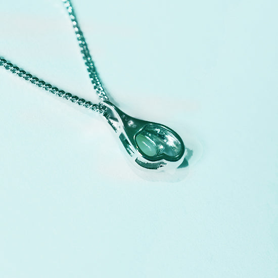 Solid Light Opal Sterling Silver Necklace OP0147SR