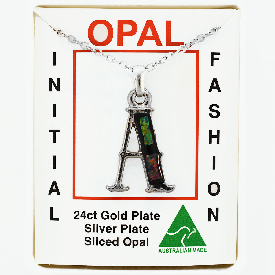 Opal Slice Necklace Silver Plated OPSP-AR