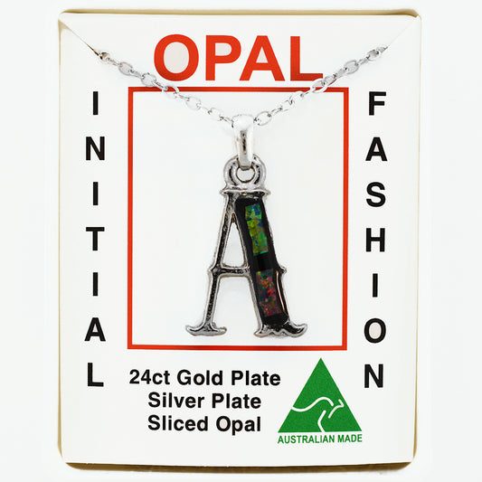 Opal Slice Necklace Silver Plated OPSP-AR
