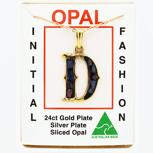 Opal Slice Necklace Yellow Gold Plated OPSP-DG