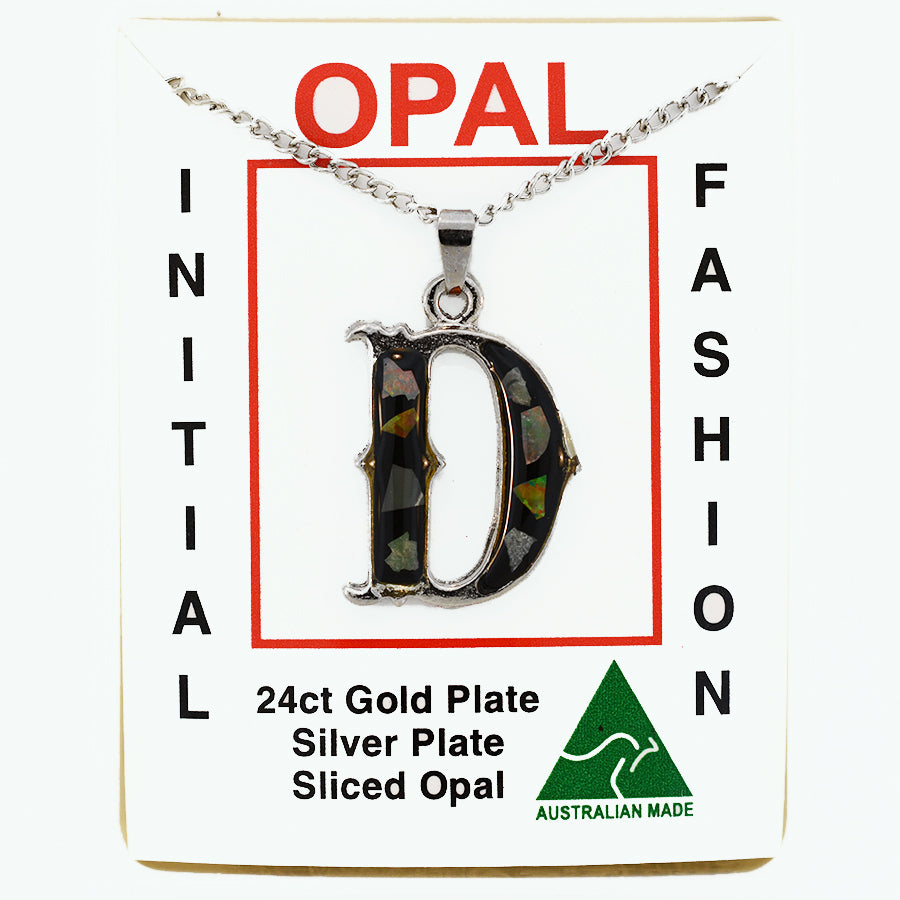 Opal Slice Necklace Silver Plated OPSP-DR