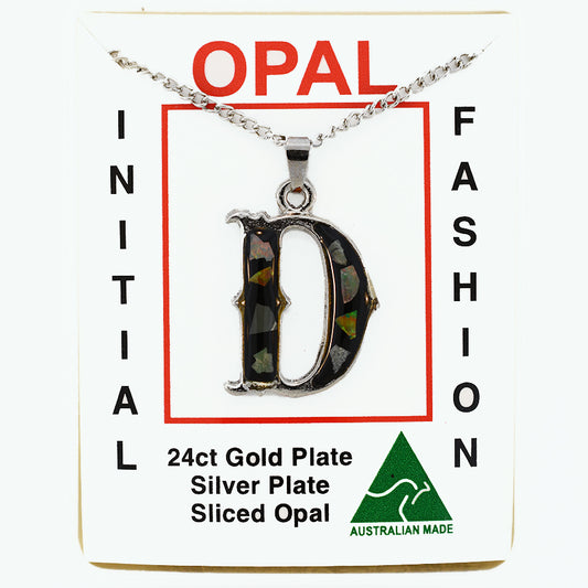 Opal Slice Necklace Silver Plated OPSP-DR