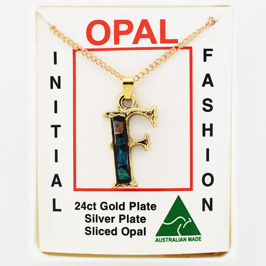 Opal Slice Necklace Yellow Gold Plated OPSP-FG