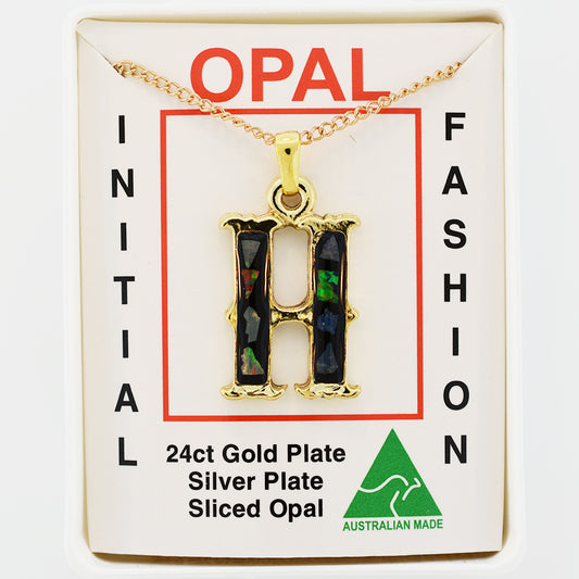 Opal Slice Necklace Yellow Gold Plated OPSP-HG