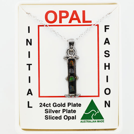 Opal Slice Necklace Silver Plated OPSP-IR