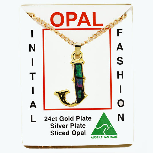 Opal Slice Necklace Yellow Gold Plated OPSP-JG