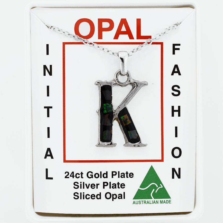 Opal Slice Necklace Silver Plated OPSP-KR