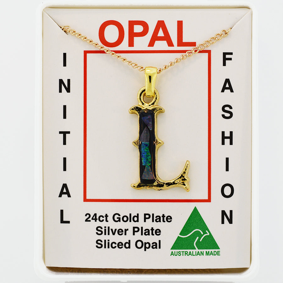 Opal Slice Necklace Yellow Gold Plated OPSP-LG