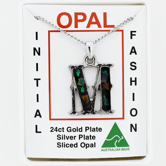 Opal Slice Necklace Silver Plated OPSP-MR