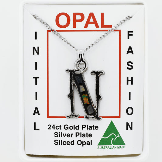 Opal Slice Necklace Silver Plated OPSP-NR