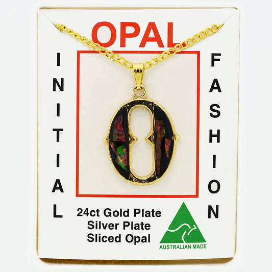 Opal Slice Necklace Yellow Gold Plated OPSP-OG