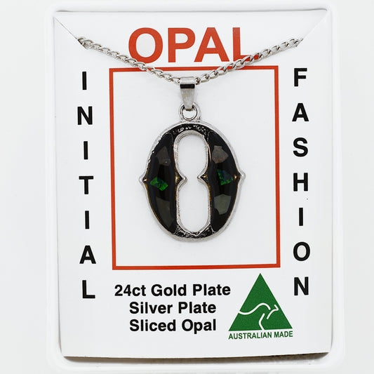 Opal Slice Necklace Silver Plated OPSP-OR