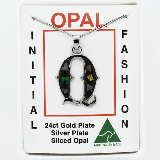 Opal Slice Necklace Silver Plated OPSP-QR