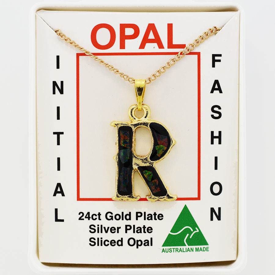 Opal Slice Necklace Yellow Gold Plated OPSP-RG