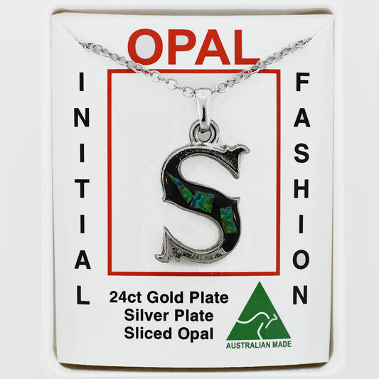 Opal Slice Necklace Silver Plated OPSP-SR