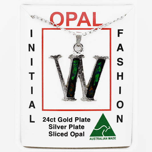 Opal Slice Necklace Silver Plated OPSP-WR