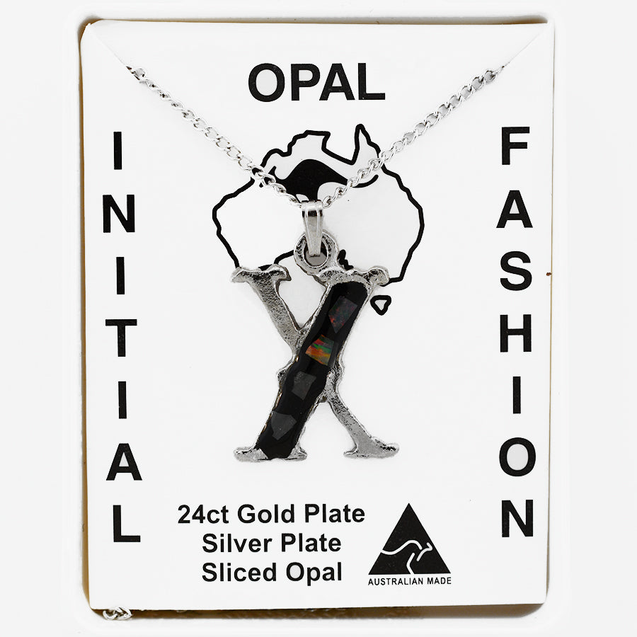 Opal Slice Necklace Silver Plated OPSP-XR