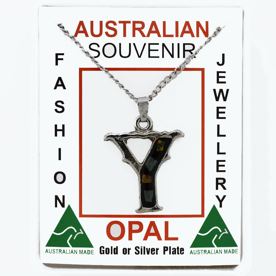 Opal Slice Necklace Silver Plated OPSP-YR