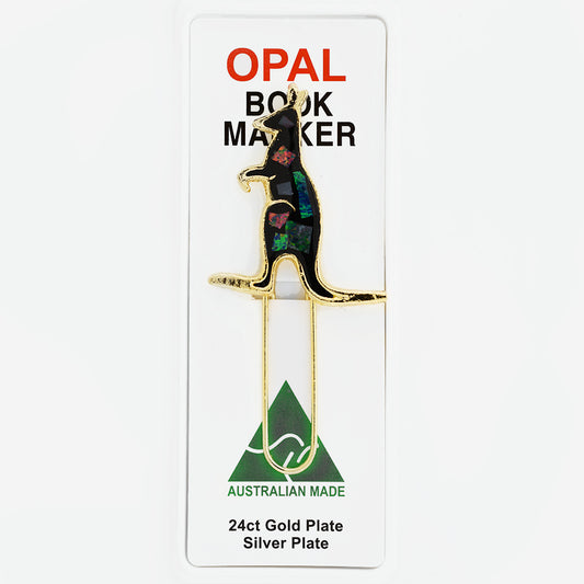 Opal Slice Book Marker Yellow Gold Plated OSBM104G-large kangaroo