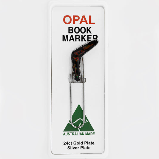 Opal Slice Book Marker Silver Plated OSBM105R-boomerang