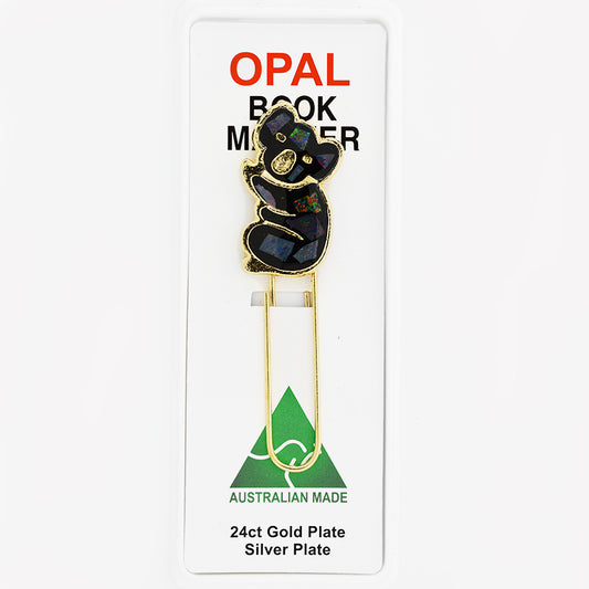 Opal Slice Book Marker Yellow Gold Plated OSBM109G-large koala