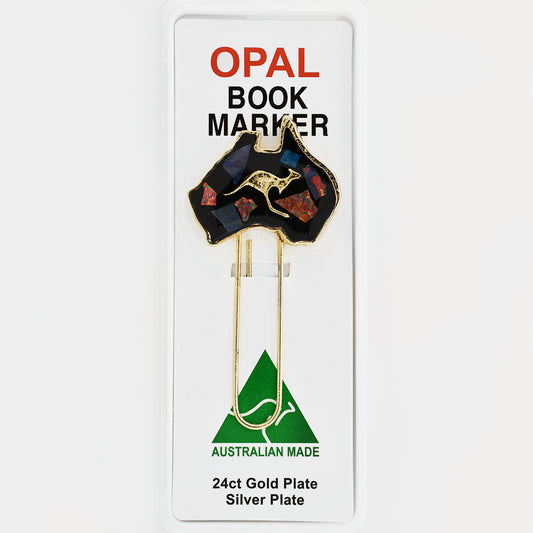 Opal Slice Book Marker Yellow Gold Plated OSBM111G-large map
