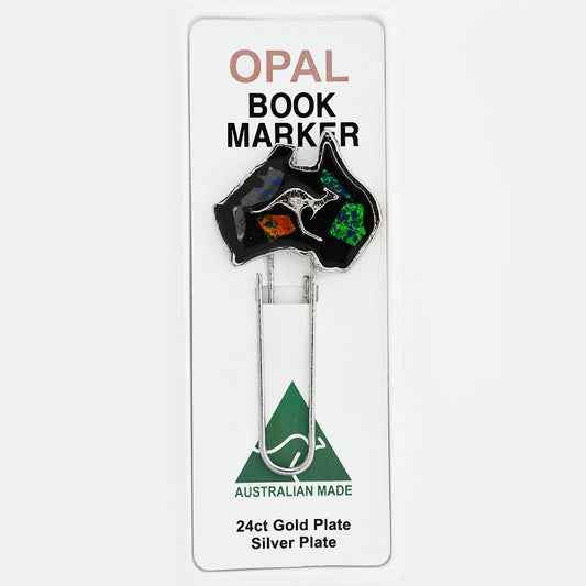 Opal Slice Book Marker Silver Plated OSBM111R-large map