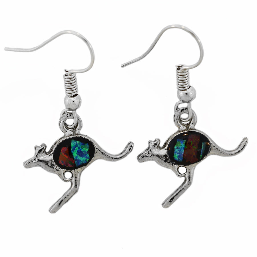 Opal Slice Earrings Silver Plated OSE-HooksKangarooR
