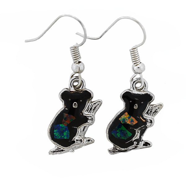 Opal Slice Earrings Silver Plated OSE-HooksKoalaR