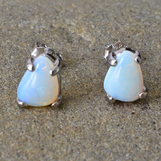 Sterling Silver Solid Light Free Form Opal Earrings OEFF-002SR