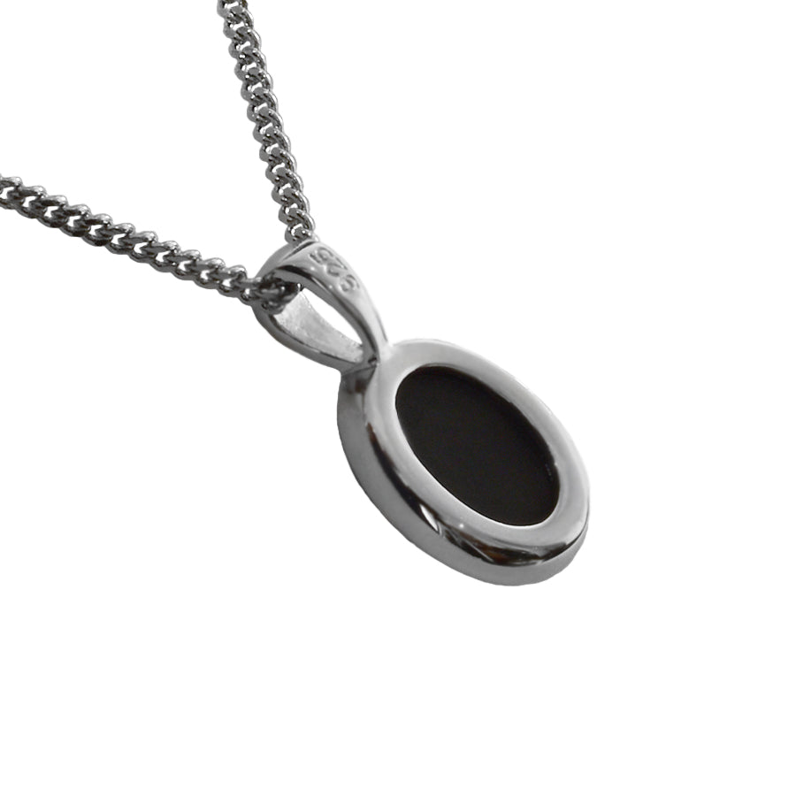 Black Triplet Opal Sterling Silver Necklace (10X8PZ-TR)