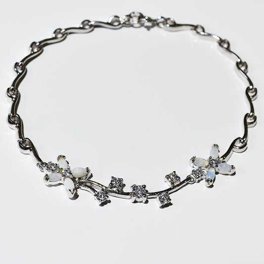 Sterling Silver Solid Light Opal Bracelet 12B-SR (4x2mm)Marquis