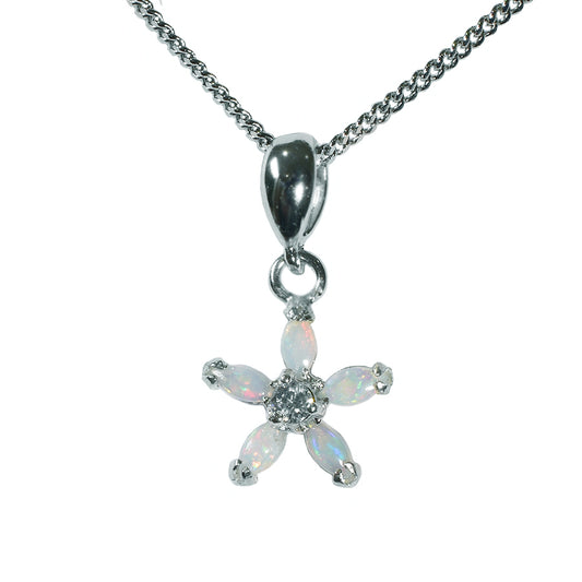 Solid Light Opal Sterling Silver Necklace 12P-SR