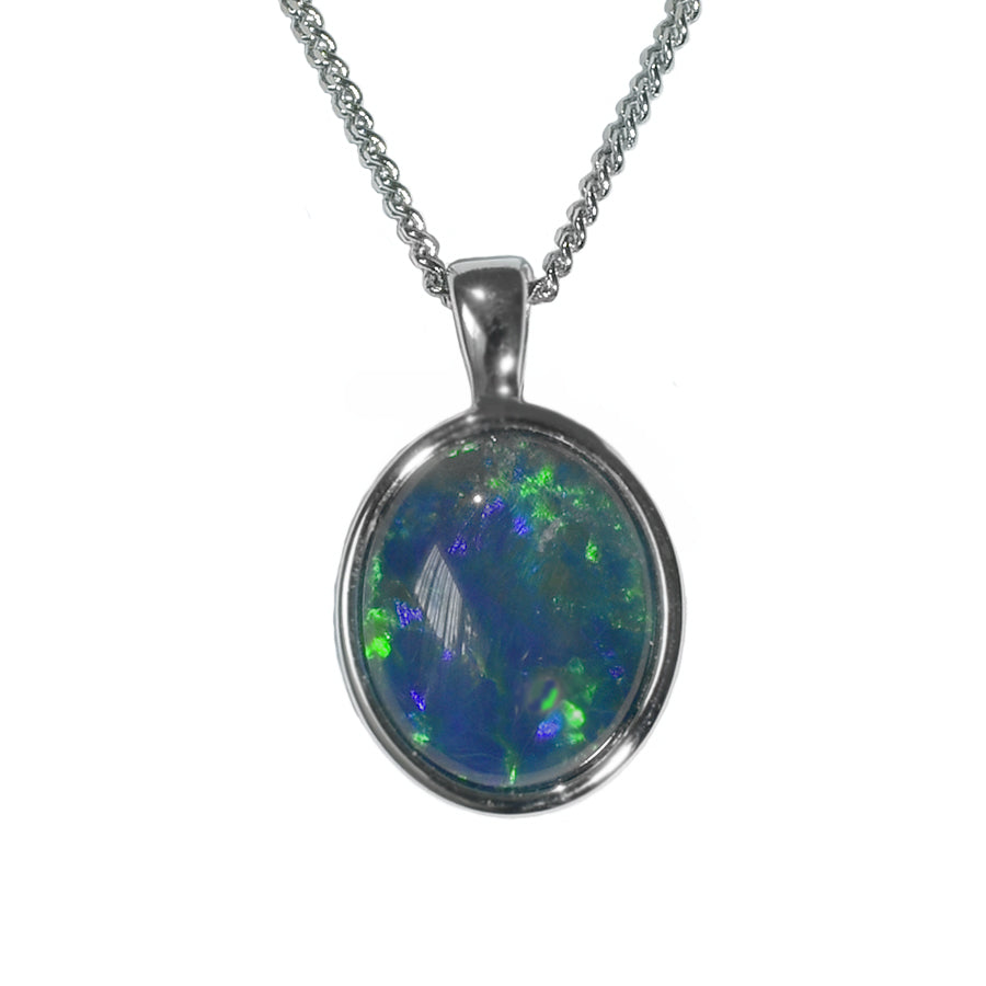 Triplet Opal Sterling Silver Necklace (12X10PZ-TR)