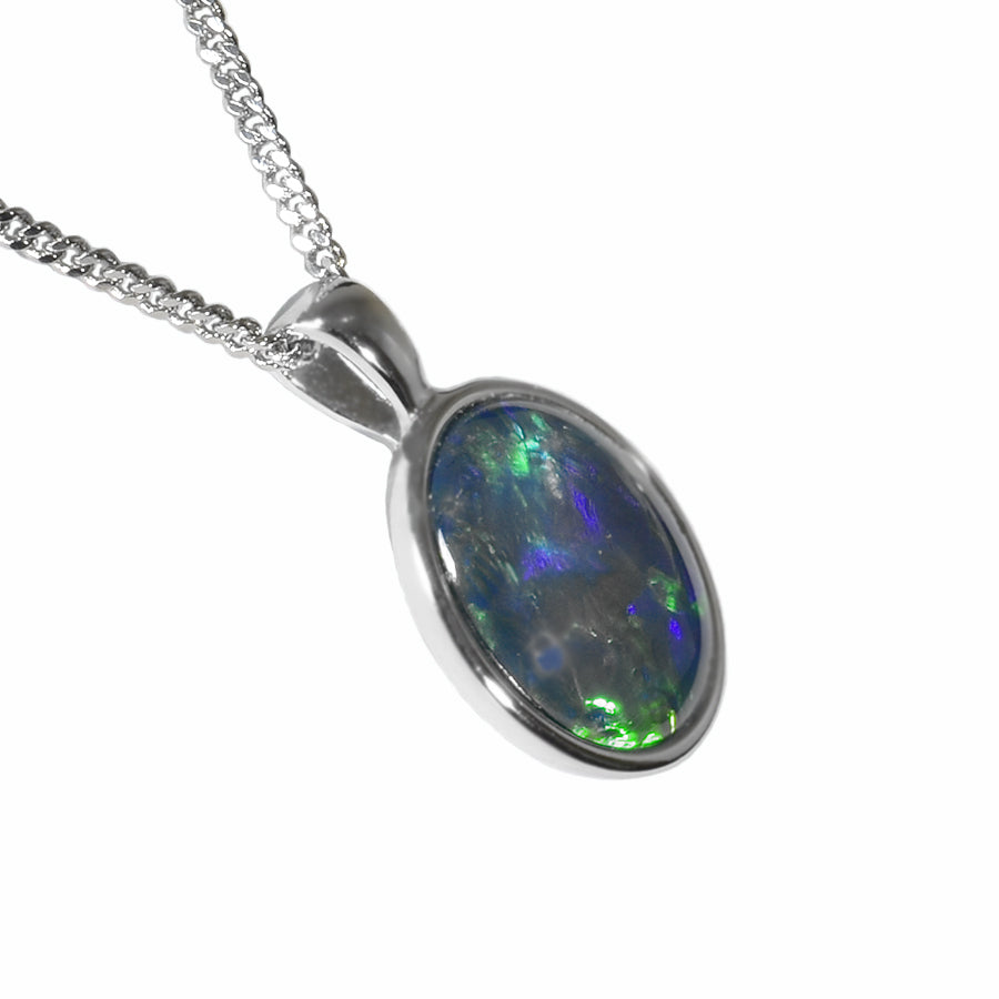 Triplet Opal Sterling Silver Necklace (12X10PZ-TR)