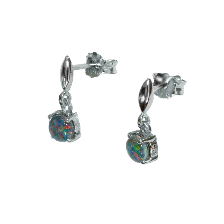 Sterling Silver Triplet Opal Earrings (15E-TR4mm)
